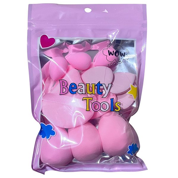 KIT 12 ESPONJINHAS BEAUTY TOOLS WOW