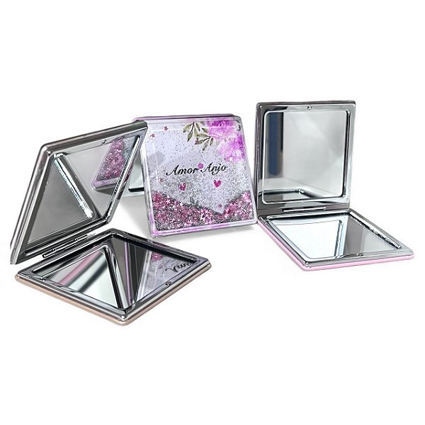 ESPELHO DE BOLSA COM ZOOM AMOR E ANJO