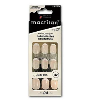 UNHAS POSTIÇAS AUTOCOLANTES FRANCESINHA MACRILAN 24UNHAS