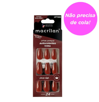 UNHAS POSTIÇAS AUTOCOLANTES TERRA  MACRILAN 24UNHAS