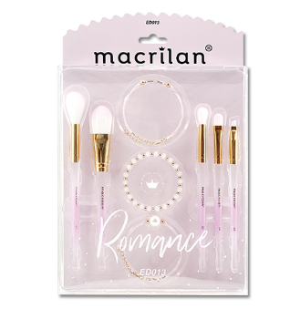 KIT DE PINCEIS COM ACESSORIOS ROMANCE MACRILAN