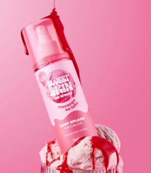 BODY SPLASH EM CALDA SWEET SKIN MORANGO AO LEITE DAILUS 200ml