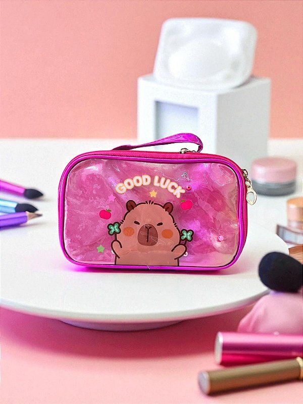 NECESSAIRE CAPIVARA ROSA MEDIA