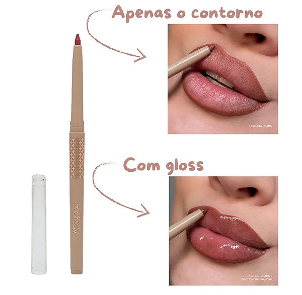 LAPIS DELINEADOR RETRATIL PARA LABIOS CINNAMON DIA A DIA MAHAV