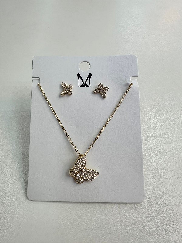 CONJUNTO BORBOLETAS CRAVEJADAS