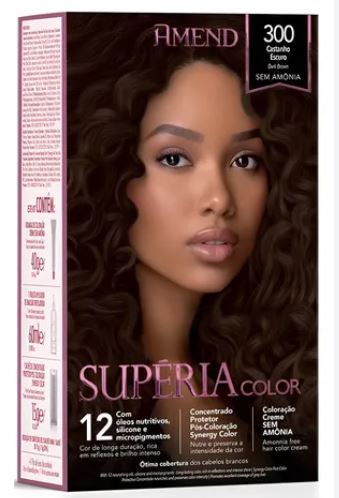 COLORAÇÃO AMEND CASTANHO ESCURO 300 SEM AMONIA