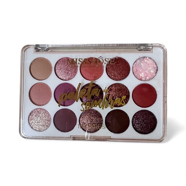 PALETA DE SOMBRAS MISS ROSE 15 CORES