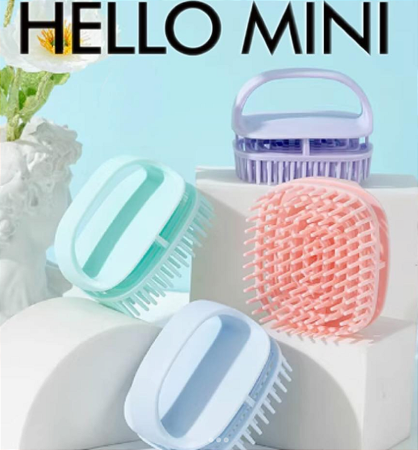 ESCOVA MASSAGEADORA COURO CABELUDO HELLO MINI
