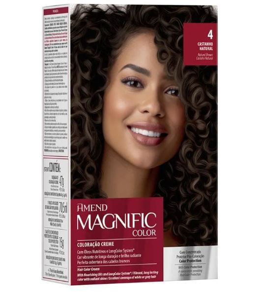 COLORAÇÃO CREME AMEND MAGNIFIC COLOR AMEND COR CASTANHO NATURAL 4
