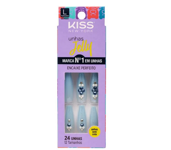 UNHAS POSTIÇAS KISS NEW YORK JELLY AZUL