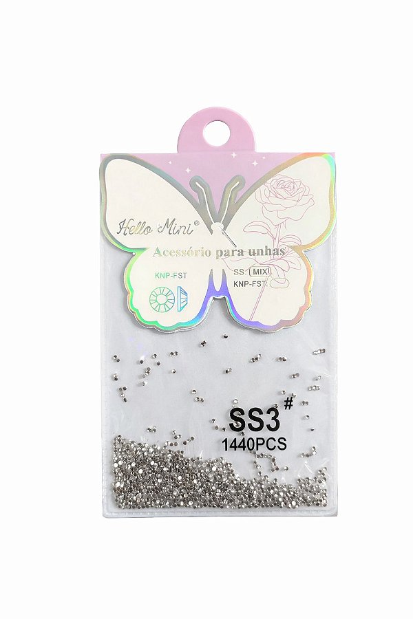 STRASS DE BRILHO HELLO MINI SS3# PRATA
