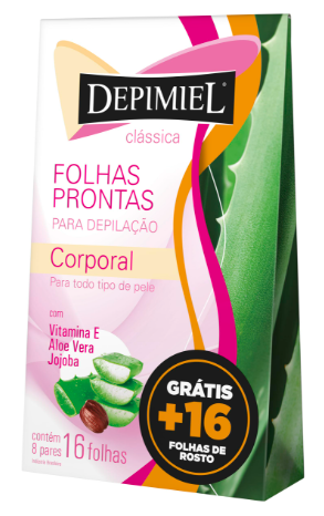 FOLHAS PRONTAS PARA DEPILAÇÃO CORPORAL DEPIMIEL