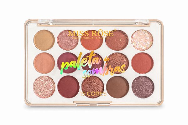 PALETA DE SOMBRAS 15 CORES MISS ROSE