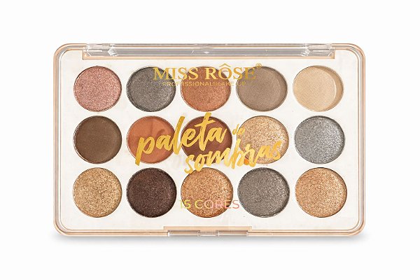 PALETA DE SOMBRAS MISS ROSE 15 CORES CINZA