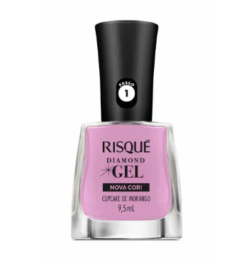 ESMALTE RISQUE EFEITO GEL CUPCAKE DE MORANGO
