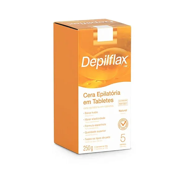 CERA DEPILATÓRIA EM TABLETES NATURAL DEPILFLAX 250g