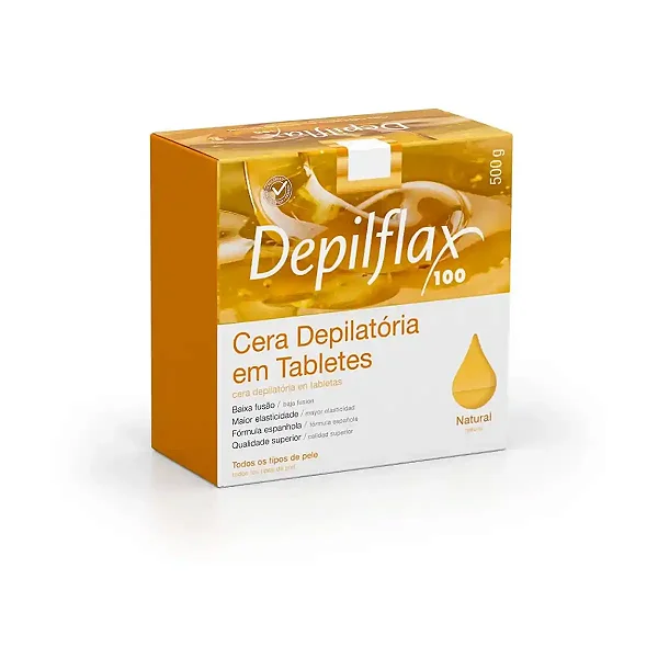 CERA DEPILATÓRIA EM TABLETES NATURAL DEPILFLAX 500g