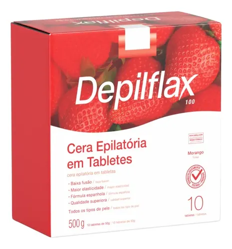CERA DEPILATÓRIA EM TABLETES ORANGO DEPILFLAX 500g