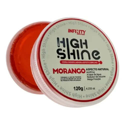 CERA MODELADORA EFEITO BRILHO HIGH SHINE MORANGO 120g
