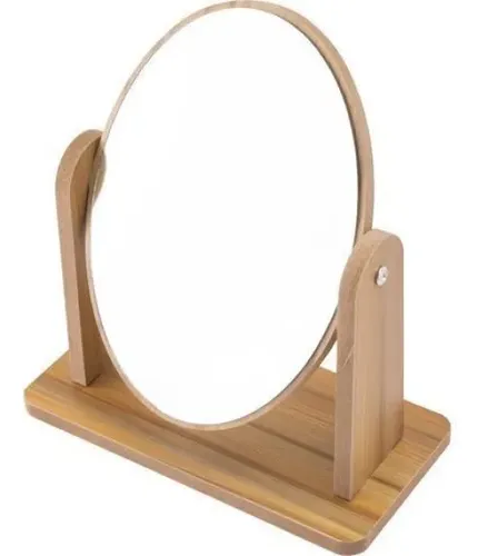 ESPELHO DE MESA PLATINA MDF E VIDRO 18cm X 9cm X 20cm