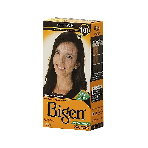 COLORAÇÃO BIGEN SEM ÂMONIA 1.01 PRETO NATURAL