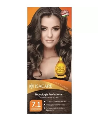 COLORAÇÃO CREME ISACARE 7.1 LOURO MÉDIO ACINZENTADO