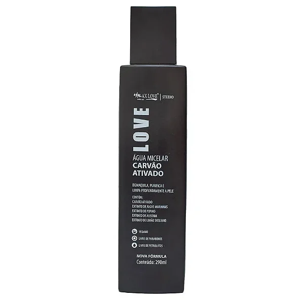 AGUA MICELAR MAX LOVE CARVÃO ATIVADO 290ml