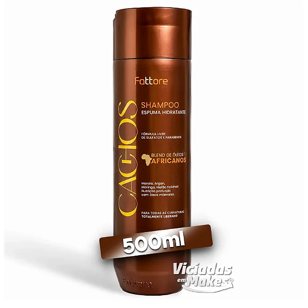 Shampoo Cachos Óleos Africanos Fattore 500ml