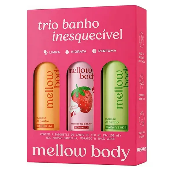 Kit Chantilly de Banho Mellow Body 3 unidades de 150 ml