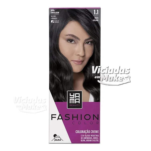 Coloração Creme 1.1 Preto Azulado Color Yamá