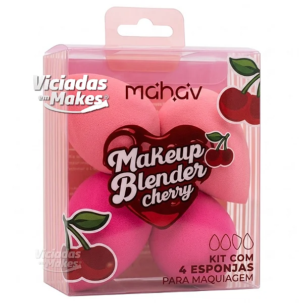 Kit Blender Cherry com 4 Esponjas Mahav