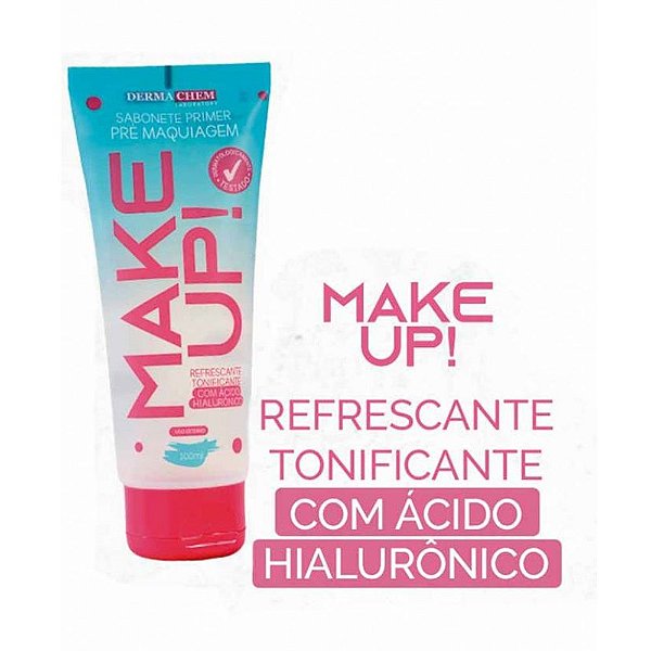 SABONETE MAKE UP PRIMER PRÉ MAQUIAGEM COM ÁCIDO HIALURÔNICO DERMACHEM 100ML