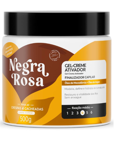 GEL CREME ATIVADOR DE CACHOS NEGRA ROSA 500g