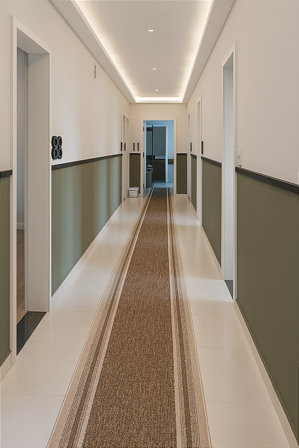 Passadeira Trilho Sisal Sintético Eco-Nature Nature Moldura Bege Marrom 87 0,66 x 8,70- (Fazemos o comprimento sob medida)