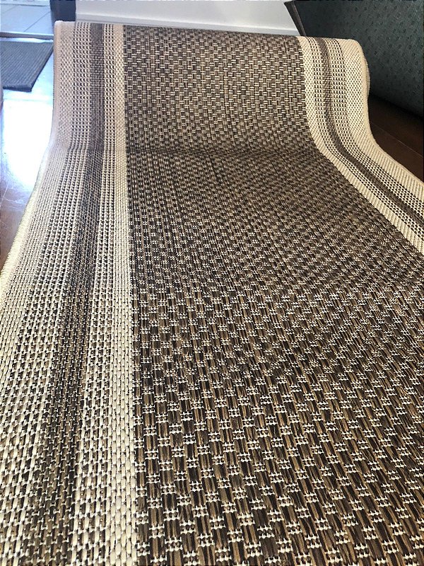 Passadeira Trilho Sisal Sintético Eco-Nature Nature Moldura Bege Marrom 87 0,66 x 1,30- (Fazemos o comprimento sob medida)