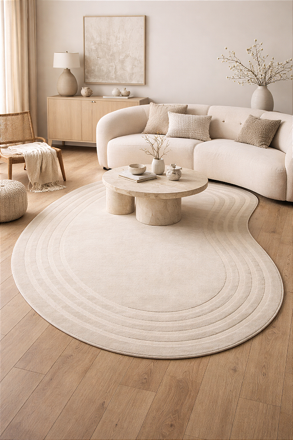 Tapete Orgânico Turco Dali Bege- Tapetes Via Star