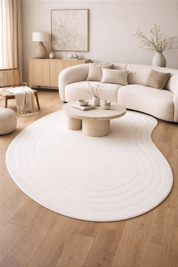 Tapete Orgânico Turco Dali Creme- Tapetes Via Star