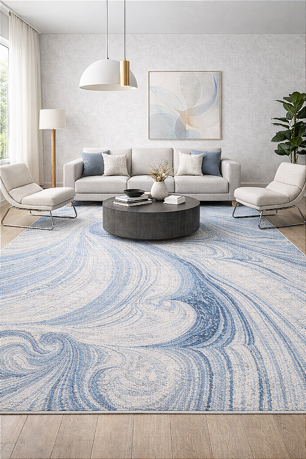 Tapete Dali Blue Silver- Tapetes São Carlos