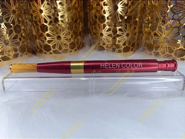 Caneta Tebori Microblanding e Micropigmentação Sobrancelha Helen Color Luxo Gold Oriental