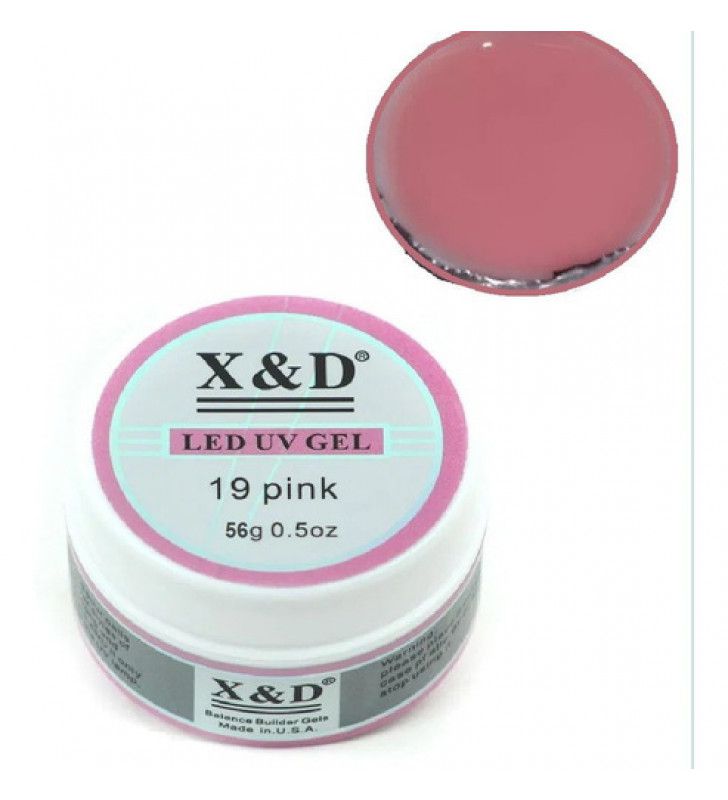 Gel X&D Pink 19 Led Uv Profissional Unhas Alongamento 56gr