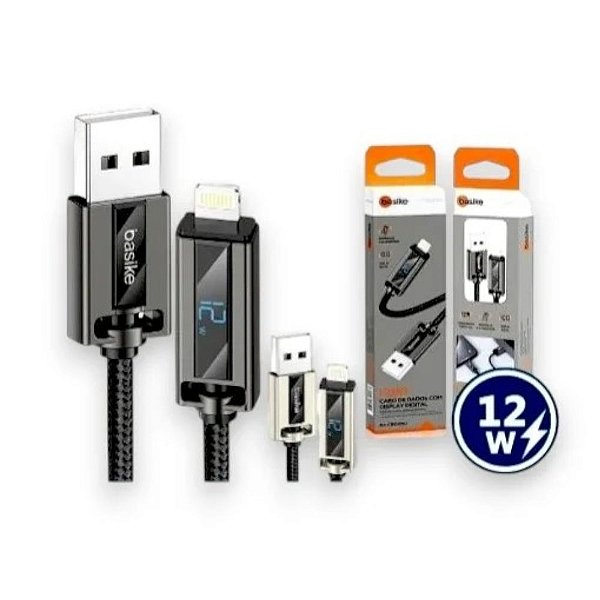 Cabo Basike - USB Lightning- 12W - 1 Metro - BA-CBO080