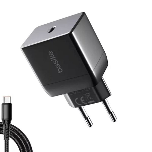 Carregador Celular 20W 1 USB Quick Charge Com Cabo Tipo C