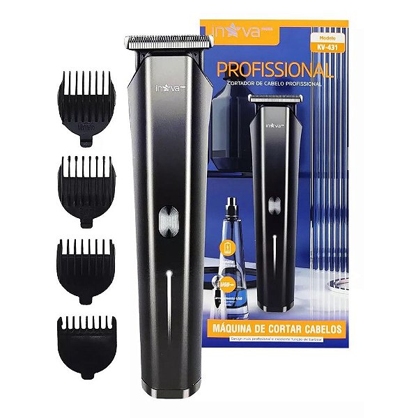 Máquina Cortar Cabelo Aparador De Pelos Recarregável Sem Fio KV-431
