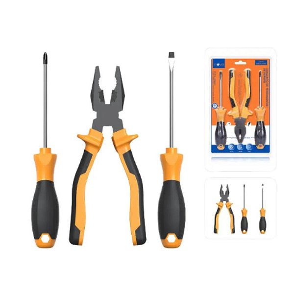 Kit De Ferramentas De Reparo Com Chave De Fenda Chave Phillips E Alicate MD-12760