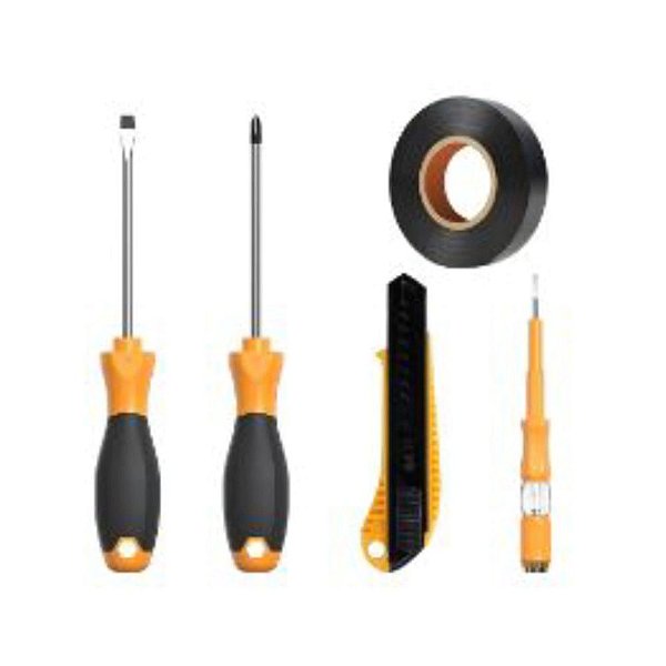Conjunto De Ferramentas De Reparo 3 Chaves De Fenda, 1 Fita Isolante, 1 Estilete MD-12770