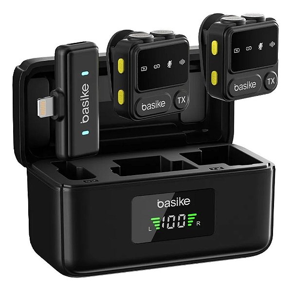 Microfone De Lapela Mini 2 in 1 Profissional Compatível Com IPhone Ba-MIC0004