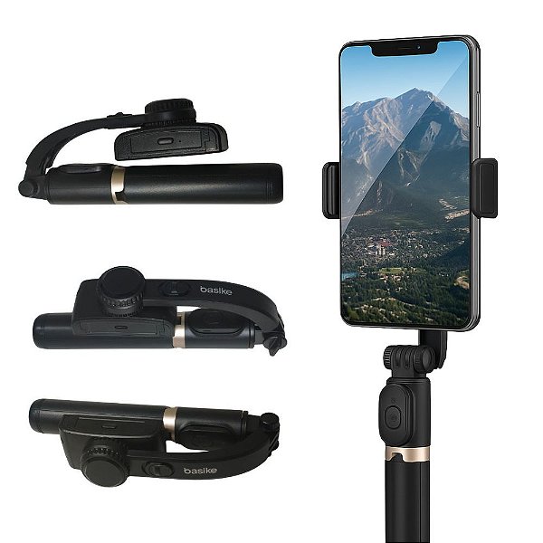 Tripé Gimbal Estabilizador Bastão de Selfie Basike BA-SPO257