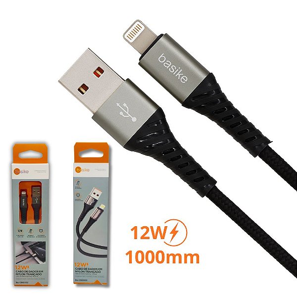 Cabo Basike - USB Para Lightning - 12W - 1 Metro - BA-CBO102