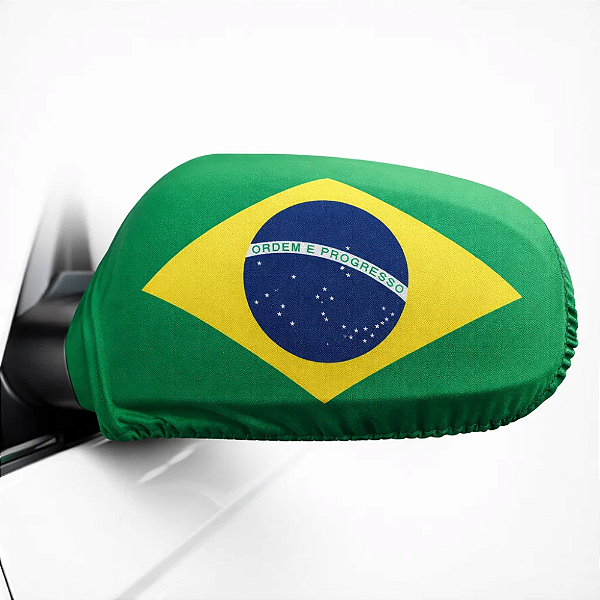 PAR DE CAPA PARA PROTEÇÃO DE RETROVISOR ESTAMPA BRASIL - TOY-044 - COPA DO MUNDO