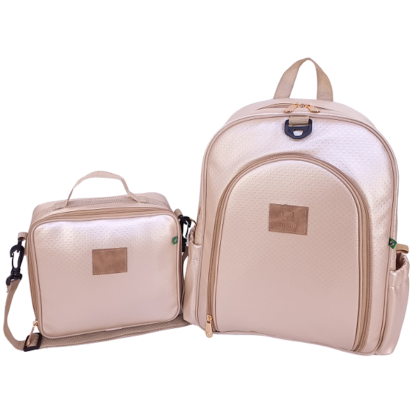 Kit Mochila Juvenil Ouro Rosa